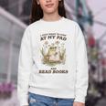 Stay At My Pad And Read Books Frog Introvert Reading Youth Crewneck Sweatshirt