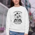 I Stopped Reading To Be Here Introvert Book Lover Bookworm Youth Crewneck Sweatshirt
