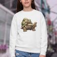 Sulcata Tortoise Reading A Book Youth Crewneck Sweatshirt
