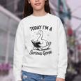 Today I'm A Serious Goose Animal Reading Book Lovers Youth Crewneck Sweatshirt Today I'm A Serious Goose Animal Reading Book Lovers Youth Crewneck Sweatshirt