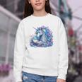 Unicorn Reading For Book Lovers Readers Youth Crewneck Sweatshirt