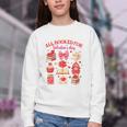 Valentines Reading Book Lover All Booked For Valentine's Day Youth Crewneck Sweatshirt