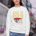 Wake Up Smarter Librarian Book Stack Premium Tri-Blend Youth Crewneck Sweatshirt