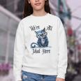 We'Re All Mad Here Cheshire Cat Alice Wonderland Book Kids Youth Crewneck Sweatshirt