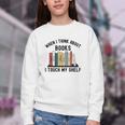 When I Think About Books I Touch My Shelf Book Reader Youth Crewneck Sweatshirt