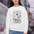Writer Novelist Book Poetry Author Skeleton Tarot Card Youth Crewneck Sweatshirt