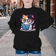 Adorable Book Lover Calico Cat With Reading Glasses Cute For Men Women Kids Youth Crewneck Sweatshirt Adorable Book Lover Calico Cat With Reading Glasses Cute For Men Women Kids Youth Crewneck Sweatshirt