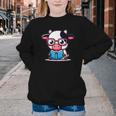 Adorable Book Lover Cow With Reading Glasses Cute Youth Crewneck Sweatshirt Adorable Book Lover Cow With Reading Glasses Cute Youth Crewneck Sweatshirt