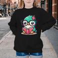 Adorable Book Lover Humming Bird With Reading Glasses Cute Youth Crewneck Sweatshirt