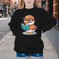 Adorable Book Lover Mallard Duck With Reading Glasses Cute Youth Crewneck Sweatshirt