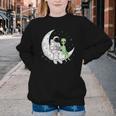 Astronaut Reading Book To Alien Moon Space Book Lover Men Youth Crewneck Sweatshirt
