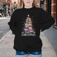 All Booked For Christmas Book Christmas Tree Lights Youth Crewneck Sweatshirt