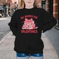All Booked For Valentine Bow Books Lover Teacher Girl Women Youth Crewneck Sweatshirt