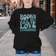 Books Are My Love Language Retro Book Quote Youth Crewneck Sweatshirt