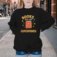 Books Are My Superpower Cute Reading Lover Youth Crewneck Sweatshirt