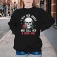 I Buy Her Books And Call Her A Good Girl Skull Rose Bookworm Youth Crewneck Sweatshirt