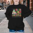 All Is Calm Said No Teacher Ever Book Christmas Tree Youth Crewneck Sweatshirt