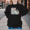 Cat On Books Pets Cats Reading Book Nerd Read Reader Bookcat Youth Crewneck Sweatshirt Cat On Books Pets Cats Reading Book Nerd Read Reader Bookcat Youth Crewneck Sweatshirt