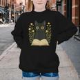 Cat Reading Book Flowers Youth Crewneck Sweatshirt