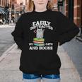 Cats And Books Read Reading Librarian Book Across America Youth Crewneck Sweatshirt
