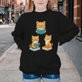 Cats Reading Book Lover Reading Bookworm Reader Youth Crewneck Sweatshirt