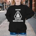 Caution Slippery When Reading Book Lover Youth Crewneck Sweatshirt