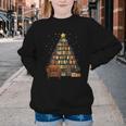 Christmas Tree Bookshelf Book Lover Library Youth Crewneck Sweatshirt