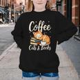 Coffee Cats And Books Lover For Women & Men Coffee Youth Crewneck Sweatshirt