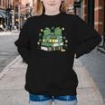 Coquette Bow Books St Patrick's Shamrock Bookworm Librarian Youth Crewneck Sweatshirt Coquette Bow Books St Patrick's Shamrock Bookworm Librarian Youth Crewneck Sweatshirt