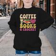 Crochet Coffee Reading Books Crocheter Crocheting Youth Crewneck Sweatshirt
