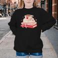 Cute Books And Coffee Crochet Valentines Day Tee For Couples Youth Crewneck Sweatshirt