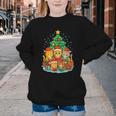Cute Cats Reading Books Christmas Tree Youth Crewneck Sweatshirt