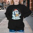 Cute Christmas Penguin Reading Book Cozy Winter Holiday Art Youth Crewneck Sweatshirt