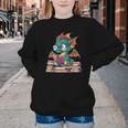 Cute Dragon Reading a Book Bookworm For Men Women Kid Youth Crewneck Sweatshirt