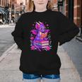 Cute Dragon Reading Books Bookworm Youth Crewneck Sweatshirt