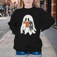 Cute Ghost Cat Reading Book Spooky Season Halloween Costume Youth Crewneck Sweatshirt