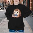 Cute Hedgehog Book Lover Readers Animal Reading Youth Crewneck Sweatshirt