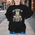 Cute Otter Reading Book Lover Sea Otters Animal Lover Youth Crewneck Sweatshirt