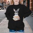 Cute Reading Bunny With Glasses Books Reader Book Bookworm Youth Crewneck Sweatshirt