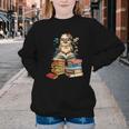 Cute Reading Chicken With Glasses Books Bookworm Reader Book Youth Crewneck Sweatshirt