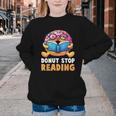 Donut Stop Reading Cute Book Reader Bookworm Donut Day Youth Crewneck Sweatshirt
