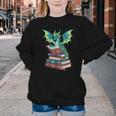 Dragon Reading Books Fantasy Lovers Mythical Creatures Youth Crewneck Sweatshirt Dragon Reading Books Fantasy Lovers Mythical Creatures Youth Crewneck Sweatshirt
