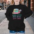 Drink Coffee Read Books Love Jesus Christian Religious God Youth Crewneck Sweatshirt
