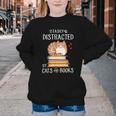 Easily Distracted By Cats And Books Reading Lover Bookish Youth Crewneck Sweatshirt Easily Distracted By Cats And Books Reading Lover Bookish Youth Crewneck Sweatshirt