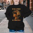 Education Is Freedom Teacher Book Black History Month Youth Crewneck Sweatshirt