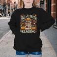 Fall In Love With Reading Book Autumn Pumpkins And Teachers Youth Crewneck Sweatshirt