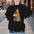 Fox Books Read Reading Librarian America Men Women Kids Youth Crewneck Sweatshirt