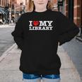 Fun I Love My Library Book Reader Bookworm Librarian Costume Youth Crewneck Sweatshirt
