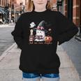 Ghost Reading Book Coquette Bow Halloween Girl Toddler Kid Youth Crewneck Sweatshirt