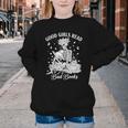 Good Girls Read Bad Books Skeleton Reading Book Halloween Youth Crewneck Sweatshirt